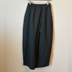 Alysi Chocolat Midi-Length Cotton Poplin Skort in Black, Size 0